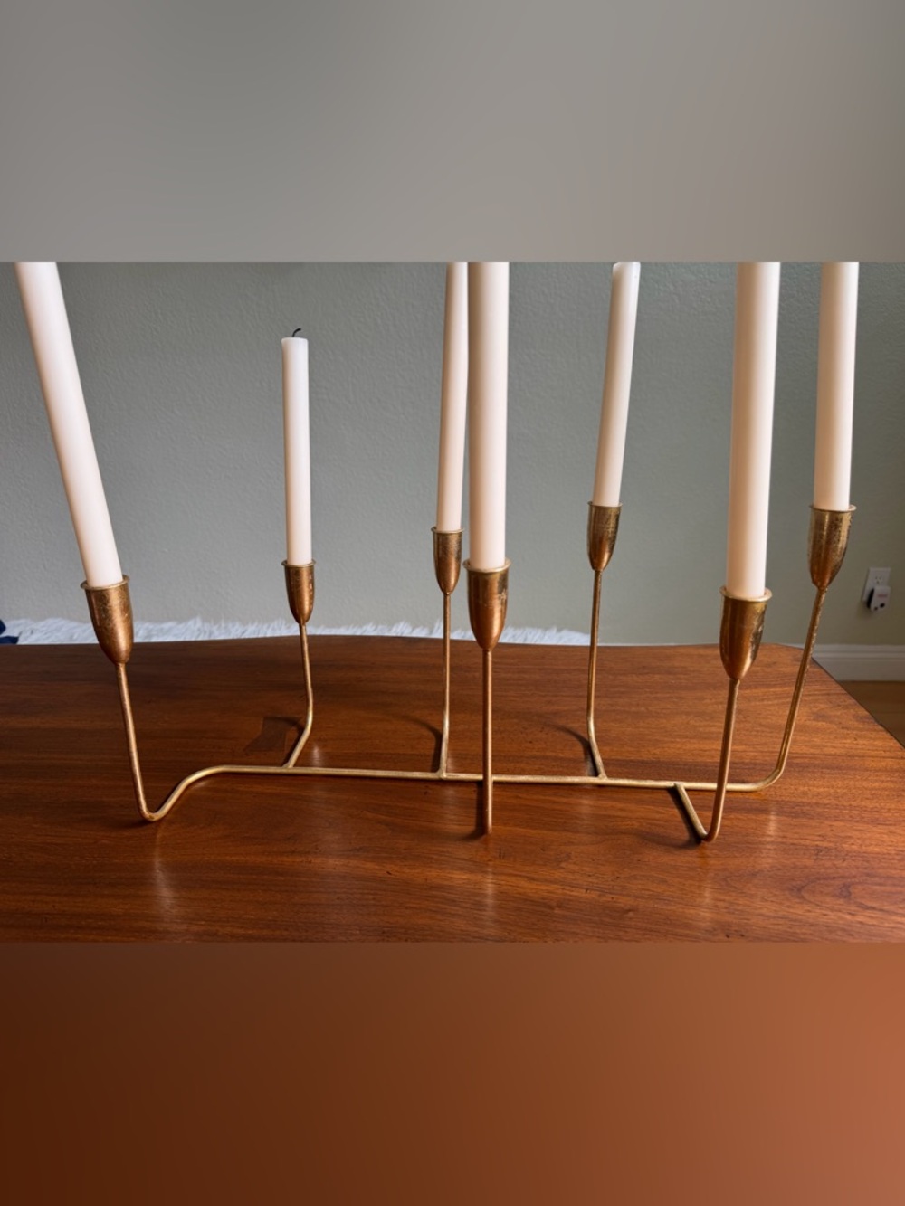 Living Spaces Gold Multi-Arm Taper Candle Holder